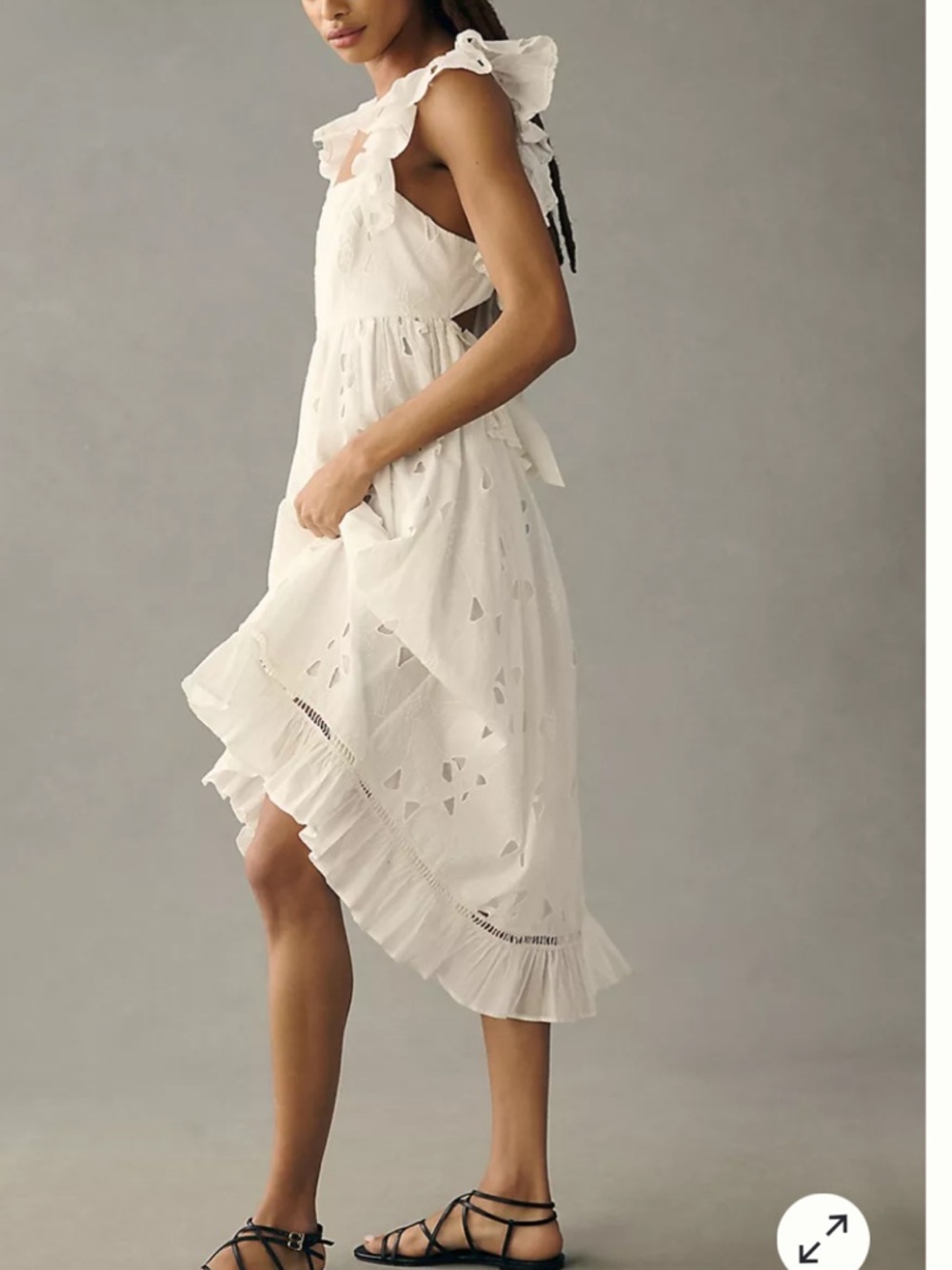 Anthropologie Forever That Girl Tie-Back Ruffled Eyelet Dress NWT - Picture 4 of 8